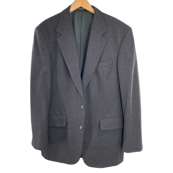 Oscar de la Renta Men’s Wool Cashmere Blend Charcoal Gray Blazer Size 40 Regular - Picture 1 of 7